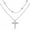 Silver C, variant on Lancharmed Silver Plated Cross Necklace for Men Double Zirconia Cross Mens Gifts