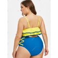 thumbnail image 4 of Gradas del volante entrecruzado más el tamaño de baño tankini Rosegal  Blusas Tallas Grandes, 4 of 5