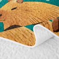thumbnail image 5 of Erosebridal Jungle Capybara Twin Quilt Set, Green Western Cactus Twin Coverlet Set, 2 Pieces, 5 of 7