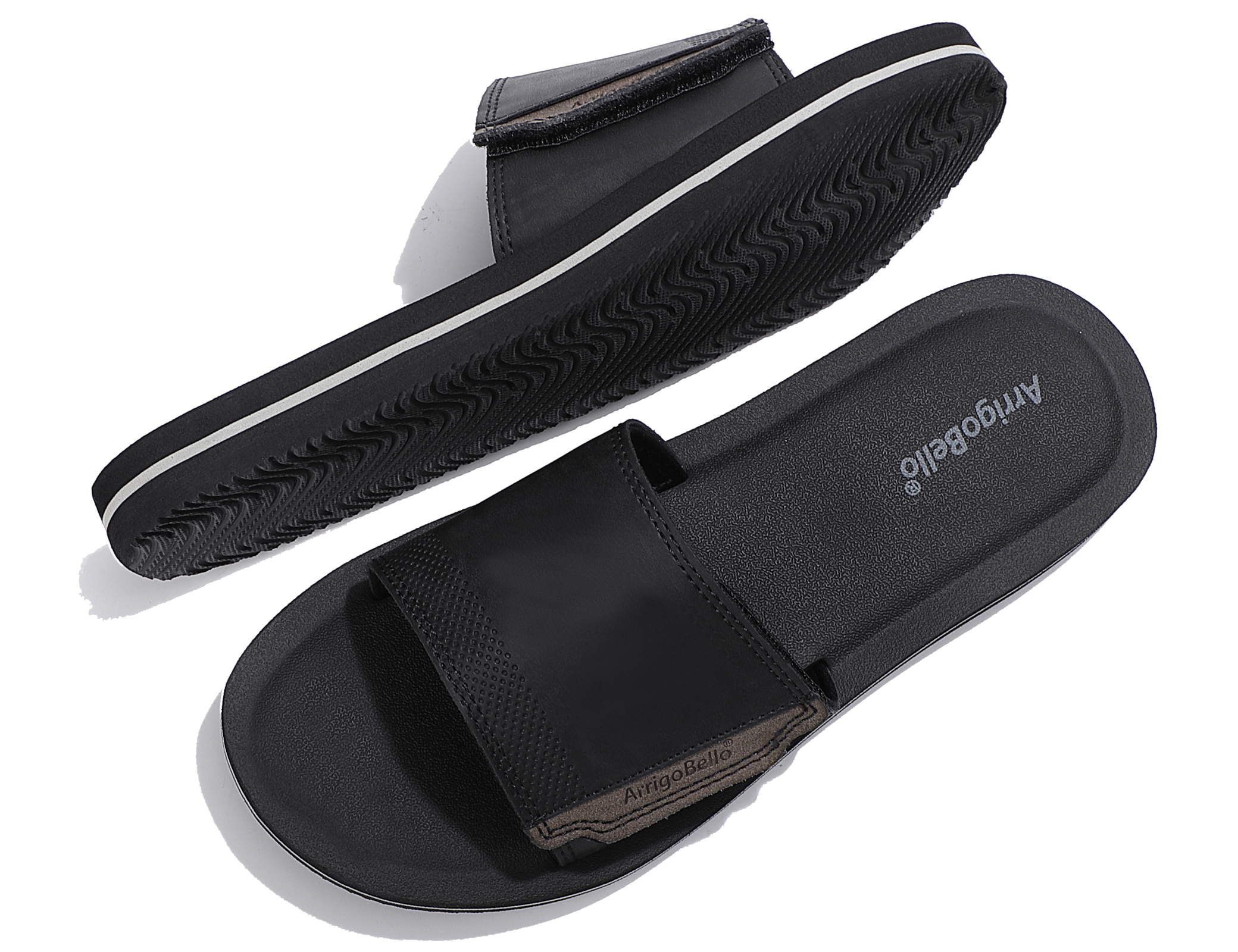 ARRIGO BELLO Mens Slides Adjustable Sandals Slip On Slides