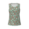 thumbnail image 4 of Xecao Retro Hippie Groovy Mushroom print women's scoop neck, loose-fit workout tank tops for the gym., 4 of 9