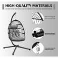 thumbnail image 5 of HONGGE Patio Hanging Egg Chair with Stand and Folding Basket Indoor Outdoor Use, Black, 5 of 9