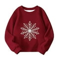 thumbnail image 4 of Blusas y camisas de manga larga con cuello redondo para niños Estampados navideños de manga larga Casual Suelto Forro polar para mayor calidez Sudadera con capucha de manga larga con cuello redondo pa, 4 of 5