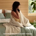 thumbnail image 2 of Manta Bedsure, 100% algodón, muselina, tamaño Twin XL, color beige, 2 of 6