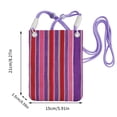 thumbnail image 2 of Multi-Color Cross-Body Handbag 8.27×5.91in Waterproof, Scratch-Resistant And Odor-Free Detachable Shoulder Strap Mediumvioletred Stripe_1, 2 of 8