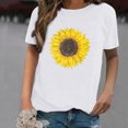 thumbnail image 2 of Pompotops T-Shirt à Manches Courtes Imprimé Tournesol pour Femme, 2 of 5