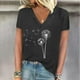 thumbnail image 2 of Camisetas de Manga Corta para las Mujeres, Impresión de Cuello en V Camiseta Casual Top Hecho de 95% Poliéster 5% Spandex para el Uso Diario de Primavera Verano, Camisetas para las Mujeres Casual, 2 of 4