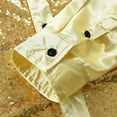 thumbnail image 4 of Men's Sequin Dress Shirt 70s Disco Long Sleeve Shiny Tops Solid Color Button Up Blouse Prom Party Costume, 4 of 6