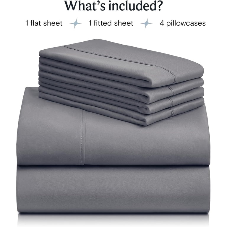 Luxclub Cooling Sheet Set, 6-Piece, Queen, Microfiber, Silver photo 4