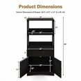 thumbnail image 3 of GLACER Large Bathroom Floor Cabinet, Freestanding Multipurpose Storage Cabinet with Drawer, 2 Open Shelves and Cupboard, Excellent for Bathroom, Kitchen or Living Room, 24 x 13 x 48 inches (Black), 3 of 7