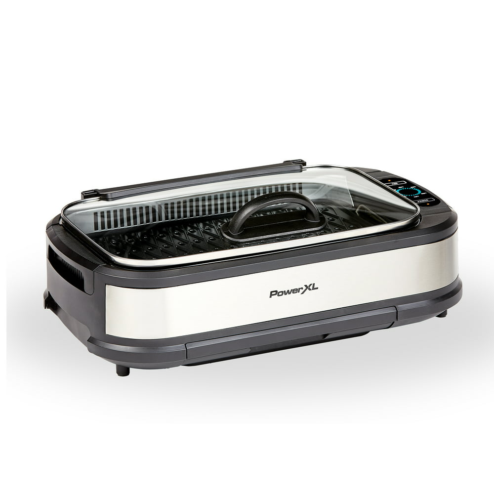 PowerXL Smokeless Grill Plus with Tempered Glass Lid and Turbo Speed Smoke Extractor Technology