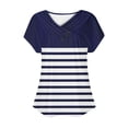thumbnail image 4 of Fesfesfes Shirt Women's V-Neck Fashion Casual Short Sleeve Spring And Summer Top Ladies Tops 3XL(US:14), 4 of 5