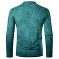 thumbnail image 4 of Inglocry Men's Henley T-Shirt, Long Sleeve Cotton Henley Tees for Men, 3-Button Fall Casual Shirts Turquoise 2XL, 4 of 5