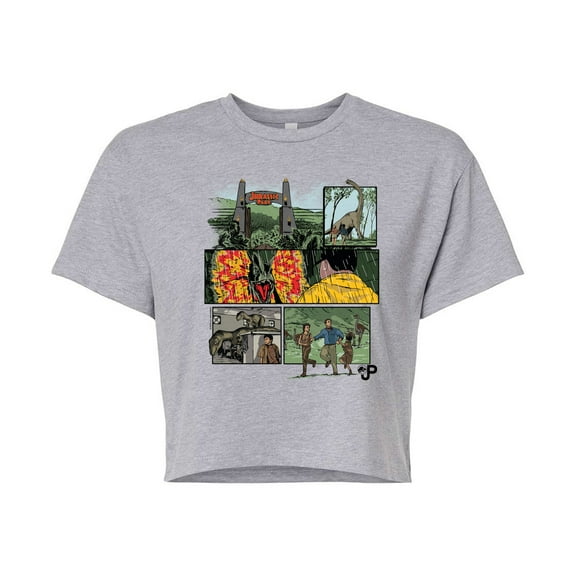 Jurassic Park - Comic - Juniors Cropped Graphic T-Shirt