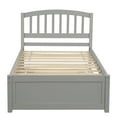 thumbnail image 3 of Twin Platform Bed with Trundle, Minimalistic Stylish Wood Bed Frame, Easy to Install,Gray, 3 of 7