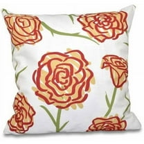 Simply Daisy 16" x 16" Spring Floral 1 Floral Print Pillow, Orange