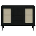 thumbnail image 3 of vidaXL Sideboard SENJA Rattan Look Black 112x40x80 cm Solid Wood Pine, 3 of 5