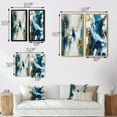 thumbnail image 4 of Designart "Transcendental Blues Abstract in Blue and Gold I" Abstract Painting Framed Wall Art Set Of 2 - Modern Gold Gallery Wall Frame Set For Home Decor, 4 of 6