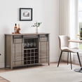 thumbnail image 6 of EastVita 47" Farmhouse Coffee Bar Cabinet with Storage,Wine Bar Cabinet Sliding Barn Door,Buffet Sideboard with 16 Bottle Wine Rack,White, 6 of 8