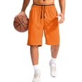 thumbnail image 7 of WULMLEO Men's Athletic Shorts with Pockets 11" Long Basketball Bottoms Lightweight Quick Dry Gym Workout Shorts for Training Saffron S, 7 of 7