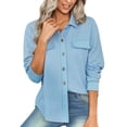 thumbnail image 3 of Vedolay Womens Jackets Long Sleeve Lightweight Open Front Blazer Jacket Light Blue,M, 3 of 5