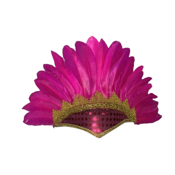 Tocado de plumas, diadema, banda para el pelo, decoración de disfraces, tocado, sombrero para fiesta de Festival Fernando Tocado indio