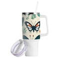 thumbnail image 2 of Butterflies Leaves Green 40 oz Tumbler with Handle Insulated&nbsp;Travel Mug&nbsp;Lid Straw Leak Proof Steel Vacuum Water Bottles Glasses Fits in Car Cup Holder, 2 of 7