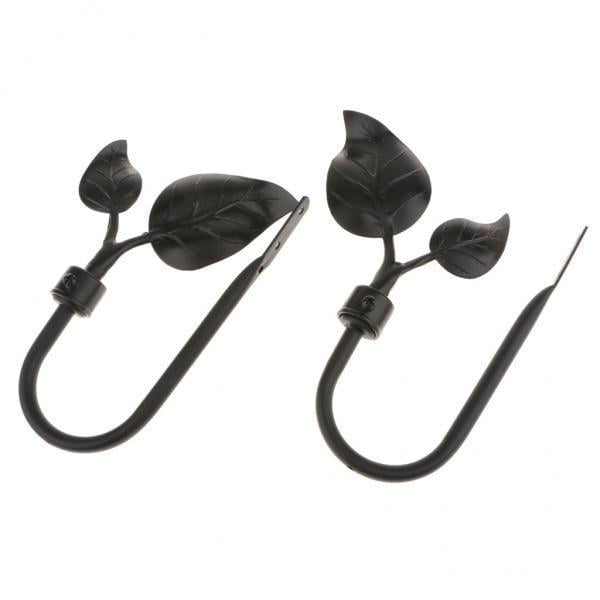 Tastenkappen Heavy Duty Leaf Window Curtain Hook Holdback Tieback Wall Mount hanger Black