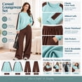 thumbnail image 4 of SHEWIN Womens Sweatsuits Fall Outfits Two Piece Matching Sets Tracksuit Clothing Workout Baggy Sweatpants Navy L, 4 of 9