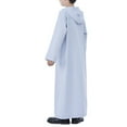 thumbnail image 7 of Otqutp Hooded Thobe for Boys, Long Sleeve Ramadan Muslim Outfits Half Zip Kaftan Robe with Pocket Kids Solid Arabic Clothes, 7 of 7