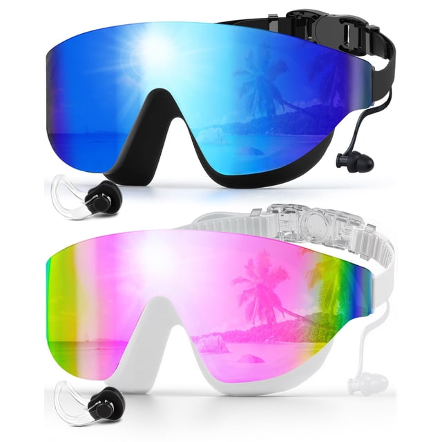 Gafas de natación sin marco Zoomsnail, antivaho, antivaho, paquete de 2