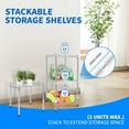 thumbnail image 6 of QUIOCOZY Heavy Duty 1-Tier Wire Storage Shelf, Metal Shelving Unit for Kitchen, Pantry, and Garage, 15" x 14" x 15", Chrome, 2 Pack, 6 of 9
