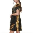 thumbnail image 2 of Lsque Cool Sunglasses Elephant Art Print Women's Casual Dress T-Shirt Summer Short Sleeve Scoop Neck Swing Dresses, 2 of 6