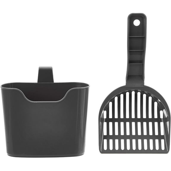 Durable Cat Litter Scoop with Holder, Hangs on Litter Box, Efficient Scooper