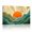 B, variant on XaaKee Canvas Wall Art Prints Minimal Landscape Green Waves Sunburst Sky Canvas Prints Wall Art Inner Framed 18*12Inch