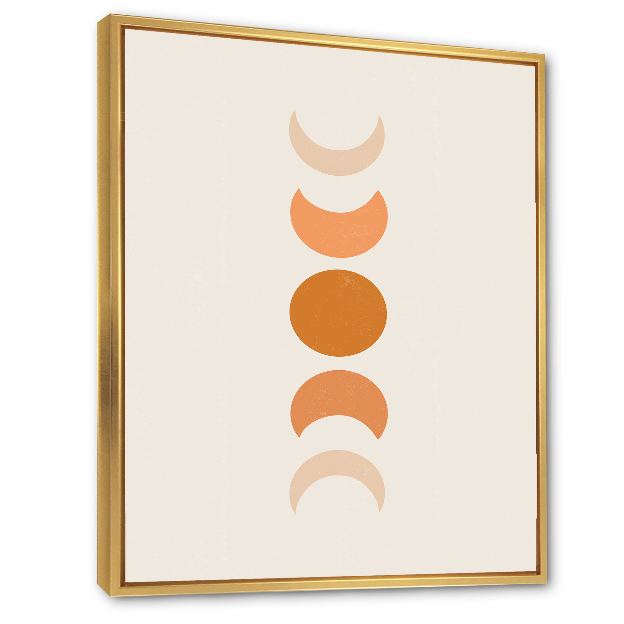 Designart 'Minimalist Different Moon Phases' Modern Framed Canvas Wall Art Print