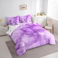 thumbnail image 3 of Homewish Purple Marble Bedding Comforter Set 7-Piece for Female Men Adults,Gradient Marbling Watercolor King Bedding Sets,Ombre Stone Pattern Ultra Soft Bed Sheets,Luxury Bedroom Decor,Reversible, 3 of 8