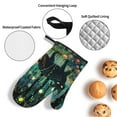 thumbnail image 3 of Pofeuu Mystical Black Cat Fireflies Print Oven Mitts and Pot Holders 4 pcs Set,High Heat Resistant 500 Degree Extra Thicken Long Kitchen Cotton Oven Glove for Cooking, 3 of 6