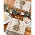 thumbnail image 3 of Happy Easter Placemats Set of 6, Bunny Eggs Placemat for Dining Tableations, Washable Cotton Linen Carrot Beige Place Mats, Spring Table Mats for Kitchen Dinner Seasonal Holiday Party Decor, 3 of 5