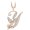 Rose, variant on 14K White Gold Finish Round Cut White Diamond 925 Sterling Silver Diamond Cute Elf Angele With Y Initial Letter Pendant Necklace for Women
