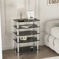thumbnail image 6 of Nmkwnr 5 Tier Tempered Glass Side Table, Stainless Steel Frame End Table for Living Room, Bedroom, Office, Black, 6 of 10