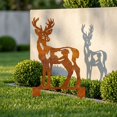 thumbnail image 3 of CoreLiving Garden Stake Yard Art Outdoor and Garden Statue Unique Rustic Cat Decor Weather Resistant Lawn Ornament Durable Brown Metal Sculpture, 3 of 9