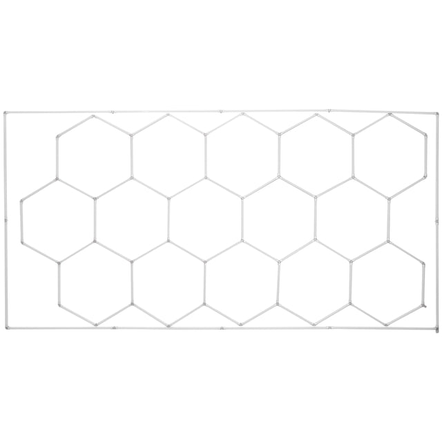 KFFKFF Hexagonal Garage Illumination, 66300LM, 6500K, 15-Unit Honeycomb LED Setup, DIY Cool White Lighting Solution for Auto Detailing, Gyms, Basements, and Workshops