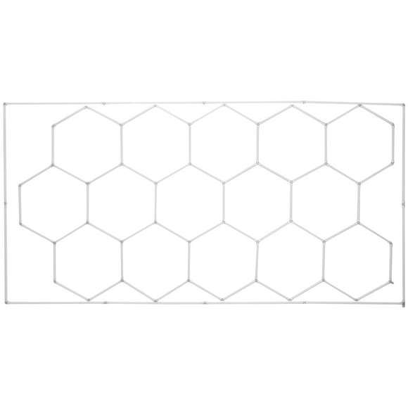 KFFKFF Hexagonal Garage Illumination, 66300LM, 6500K, 15-Unit Honeycomb LED Setup, DIY Cool White Lighting Solution for Auto Detailing, Gyms, Basements, and Workshops