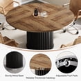thumbnail image 3 of Tribesigns  Round Conference Table, 47-Inch Wooden Meeting Table for 4-6 People with Sturdy Metal Base for Conference Room, Black, 3 of 7
