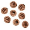 Genuine Antiqued Copper Fluted Round Metal Beads 4mm (50)