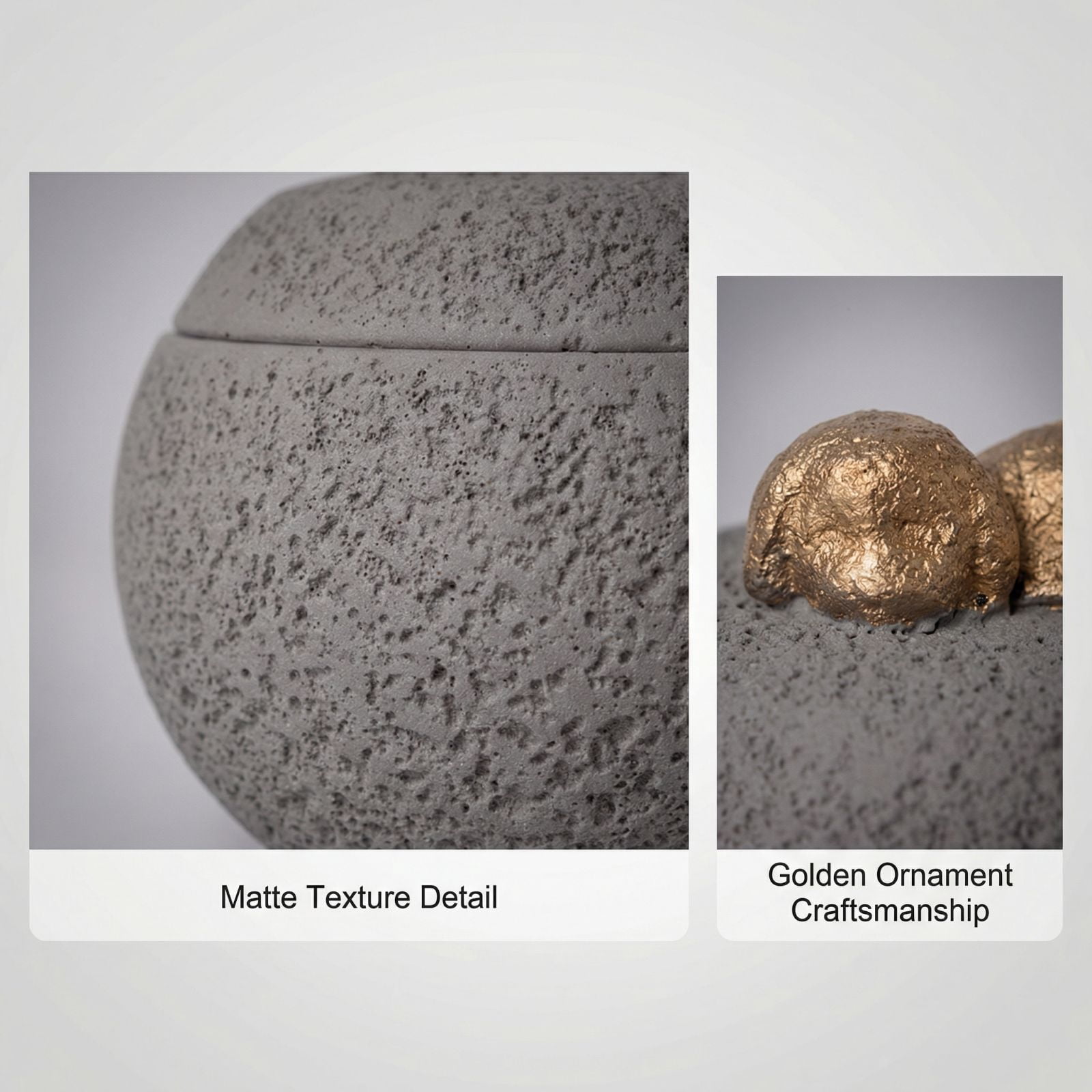 Pet Cremation Urn for Ashes - Polante Cement Texture Keepsake Urn, Memorial Urn for Cats & Dogs, Elegant Pet Loss Remembrance Gift