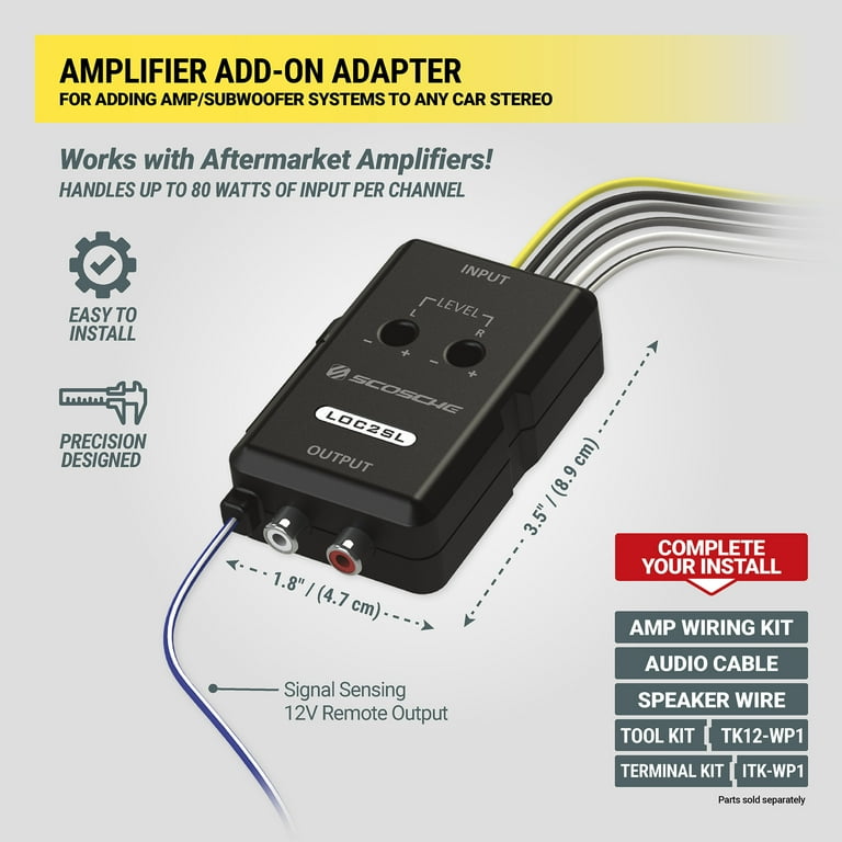 Scosche LOC2SL-WM1SD Car Stereo 2-Channel Audio Amplifier Add-on Adapter W/ Remote Black New