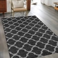 thumbnail image 3 of Black Plaid Washable Area Rug 4 x 6 ft Retro Country Moroccan National Geometrical Plaid , Soft Non Slip Rugs Stain Repellent Indoor Felt Carpet for Living Dining Room Bedroom Home Office, 3 of 9