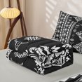 thumbnail image 5 of Erosebridal Hippie Damask Zipper Full Size Comforter Sets with Fitted Sheet and 2 Pillowcases, Boho Aztec Zipper Bedding Set, Charcoal White, Gray Reversible, 5 of 7